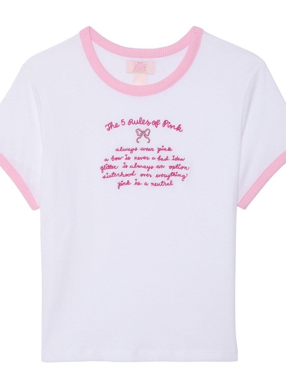 PINK x LoveShackFancy Retro Cotton Tee sz-S